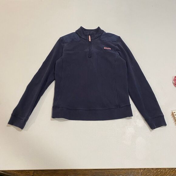 Vineyard Vines Navy Shep Shirt Quarter Zip Pullover Sweatshirt Women’s Medium - Picture 6 of 8